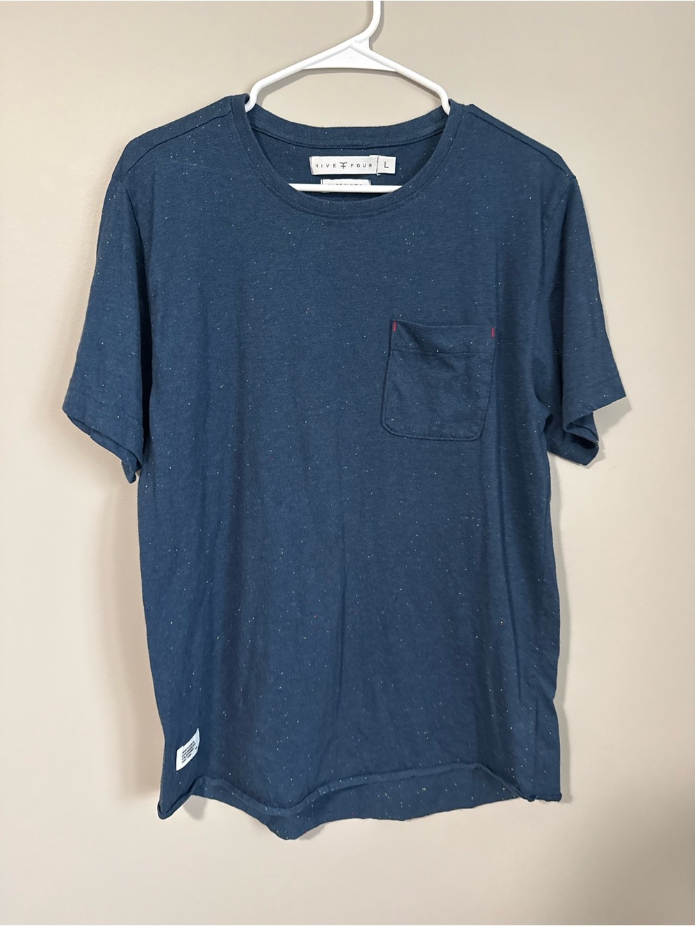 Five Four Navy Speckled Pocket Tee - Men Size Large